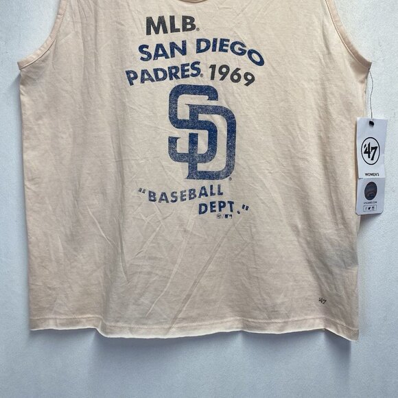 JEFFERSON '47 Letter MLB San Diego Padres 1969 Tank Top Women Medium Blush New - Picture 5 of 13